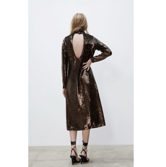 Zara sequin knit dress brown - Picture 4 of 9